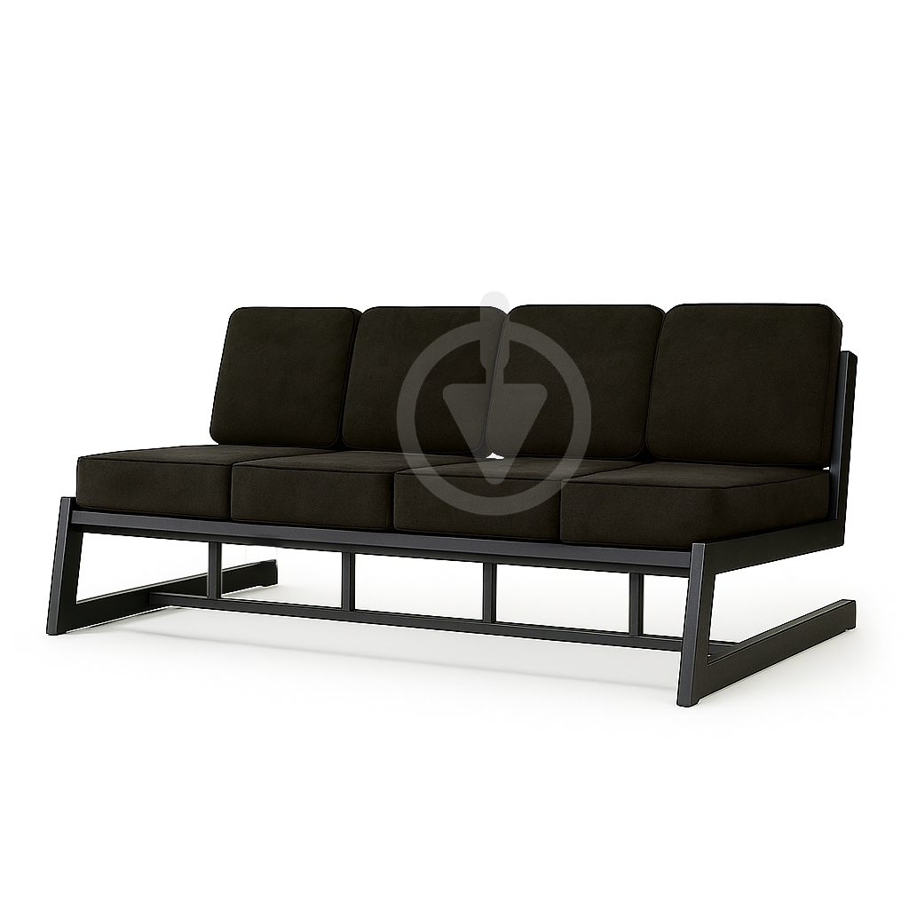 Диван металлический AVVS Атлас лофт оксфорд 206 см Коричневый