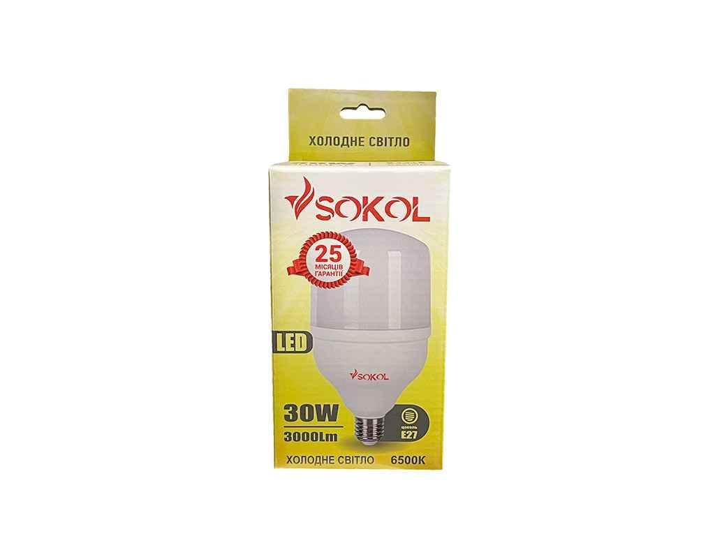 Лампа светодиодная Sokol 30W E27 6500K LED Т100 220В (1100253)