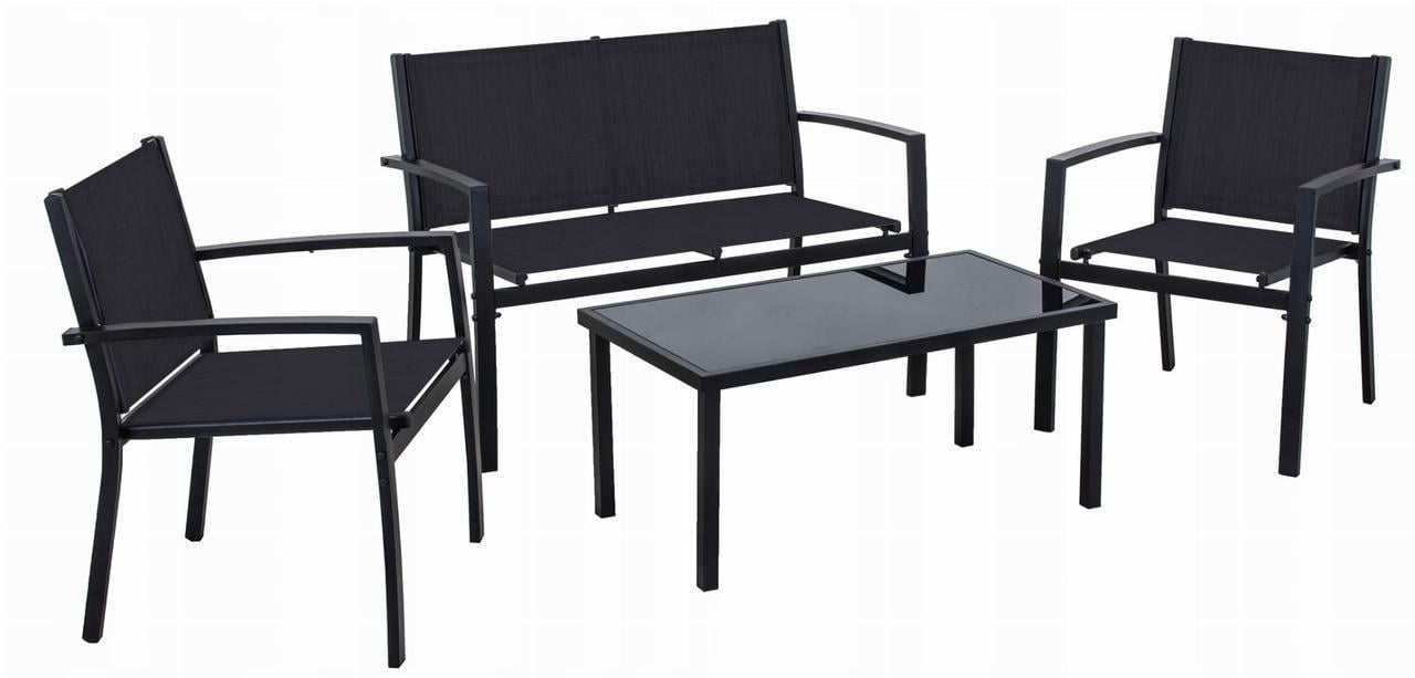 Комплект садовой мебели JUMI Oasis диван/2 кресла/столик Черный (2730786056)