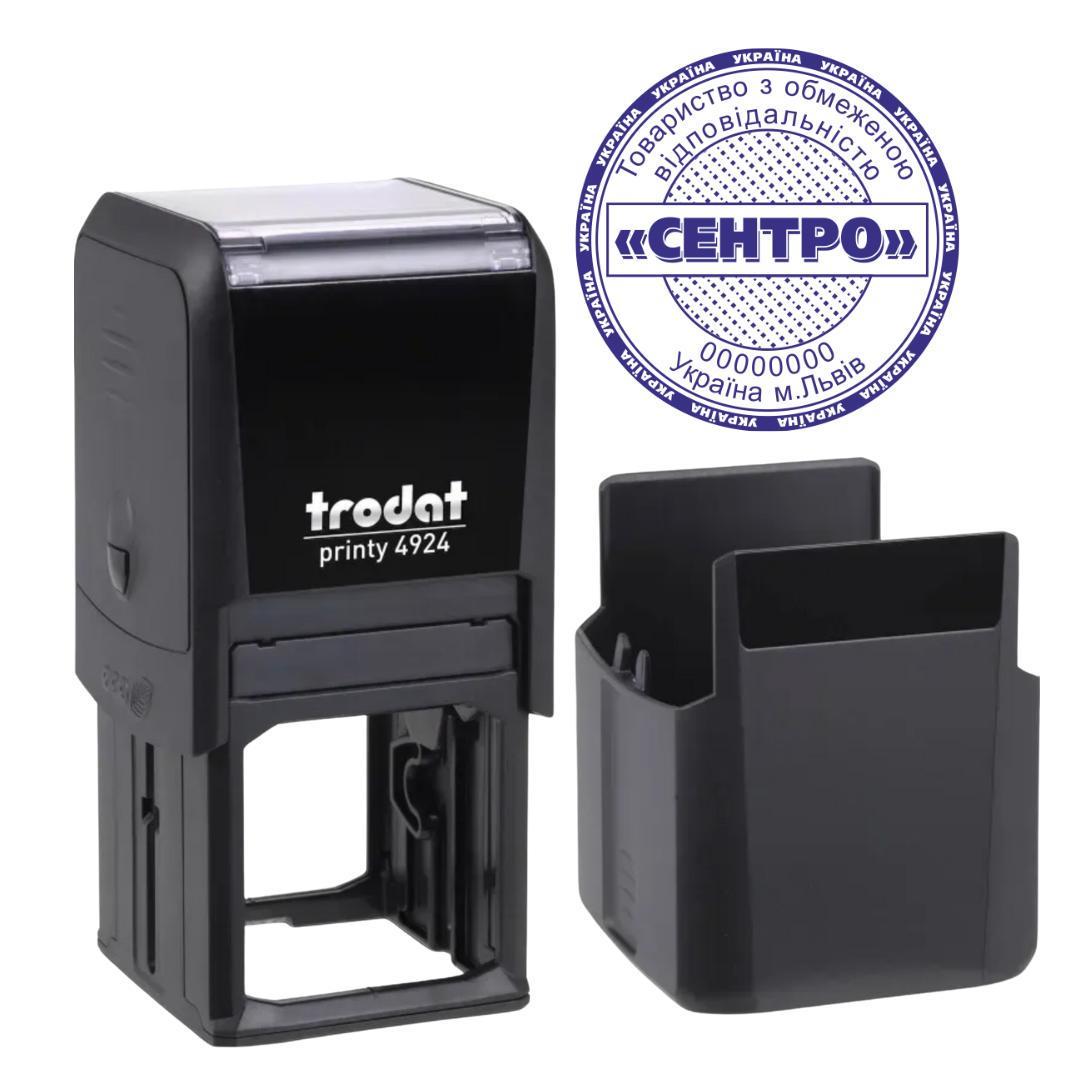 Печатка ТОВ на автоматичному оснащенні Trodat 4924 d 40 мм з ковпачком Чорний (ТОВ9/4924/B)