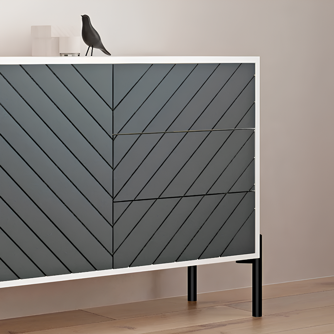 Комод Lion Амарант с черными металлическими ножками 168x40x76,5 см Кашемир/Перламутровый металлик (000-000-1893) - фото 3