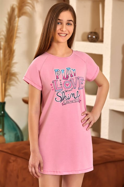 Ночная рубашка для девочки BAYKAR р. 7 122-128 см 7-8 лет Темно-розовый (9121-202)