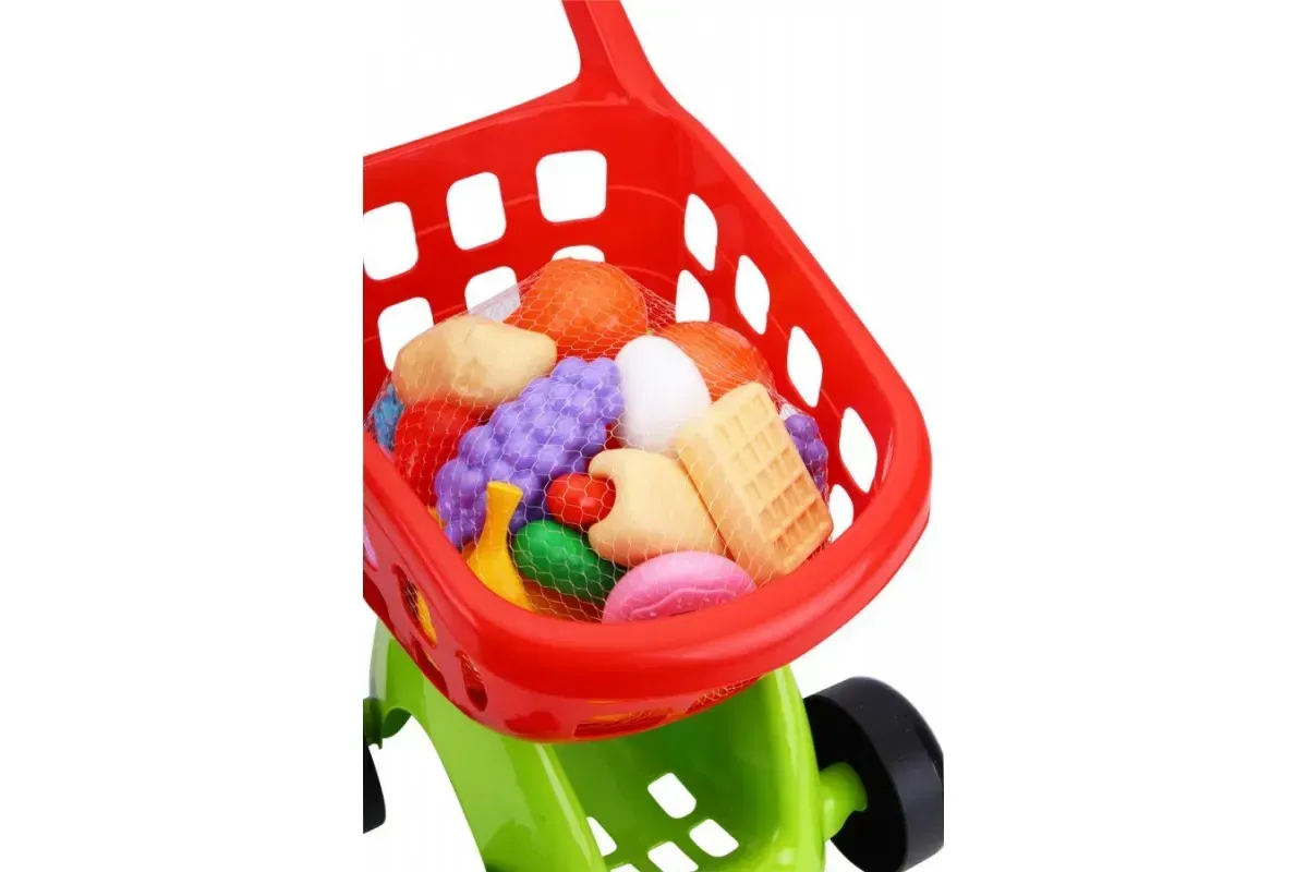 Детский игровой набор ТехноК Продуктовый набор в тележке из пластика 42,5х30,5х29 см Разноцветный (150-98-TH8713) - фото 2 Детский игровой набор ТехноК Продуктовый набор в тележке из пластика 42,5х30,5х29 см Разноцветный (150-98-TH8713) - фото 2