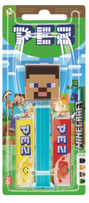 Диспенсер с конфетами Pez Minecraft Steve 17 г (2560117663)