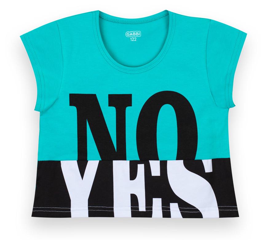 Кроп-топ детский хлопковый для девочки Gabbi FT-21-9-2 122 см Ментоловый (12659)