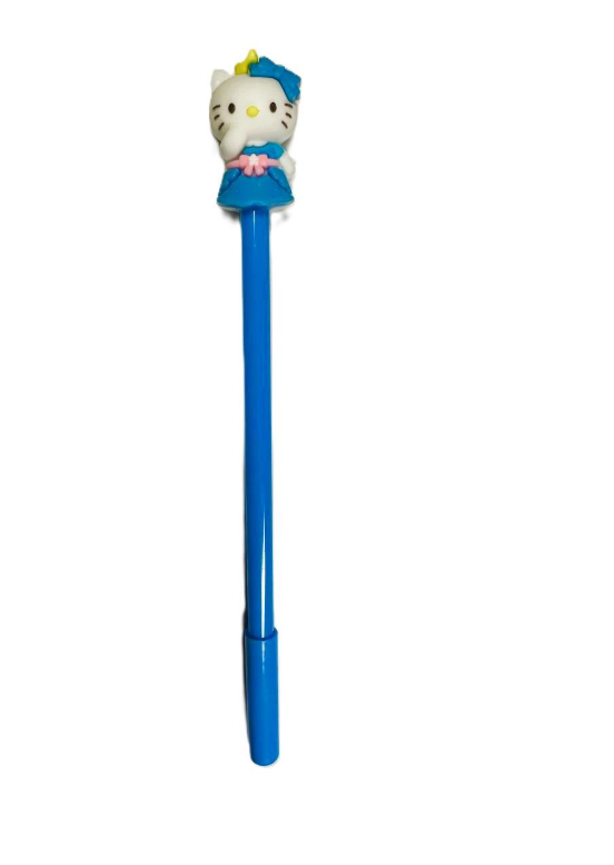 Ручка гелева чорна Hello Kitty Блакитний (0390)