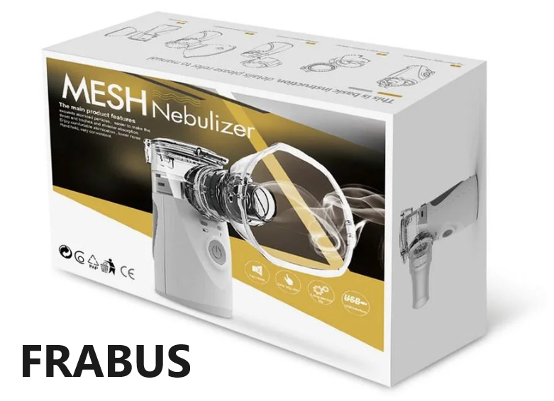 Ингалятор небулайзер FRABUS Mesh Nebulizer YM-252 100 KHZ портативный Серый (252100) - фото 4