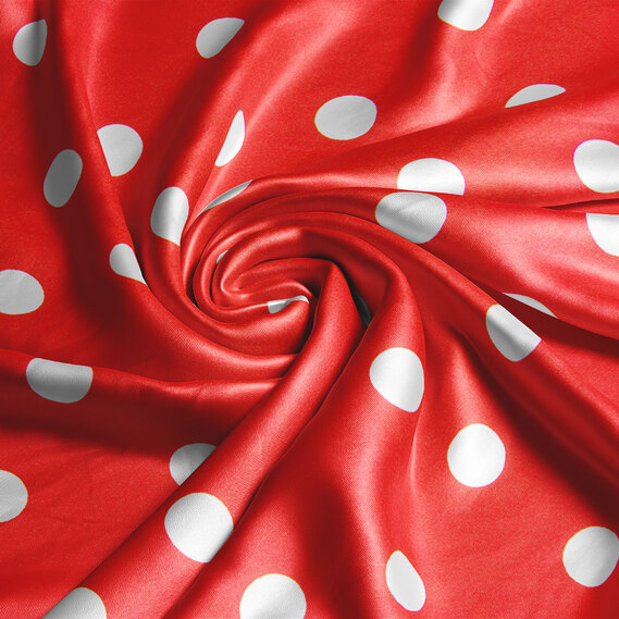 Ткань атлас-шелк стрейч IDEIA Горошек 1,5 м Красный (2200004220062)