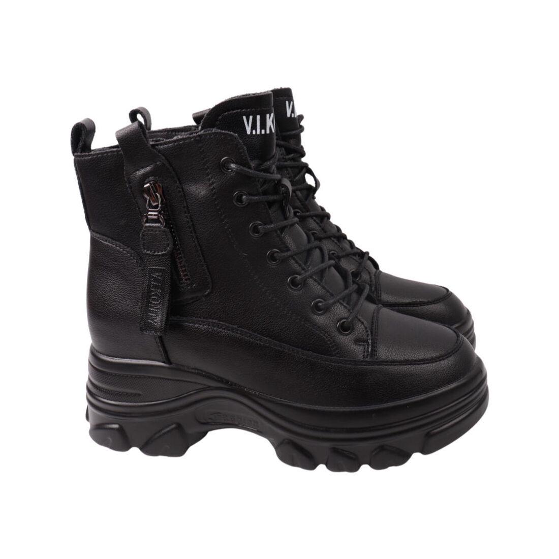 Ботинки женские Vikonty из кожи р. 39 Черный (300-21/22DHS)