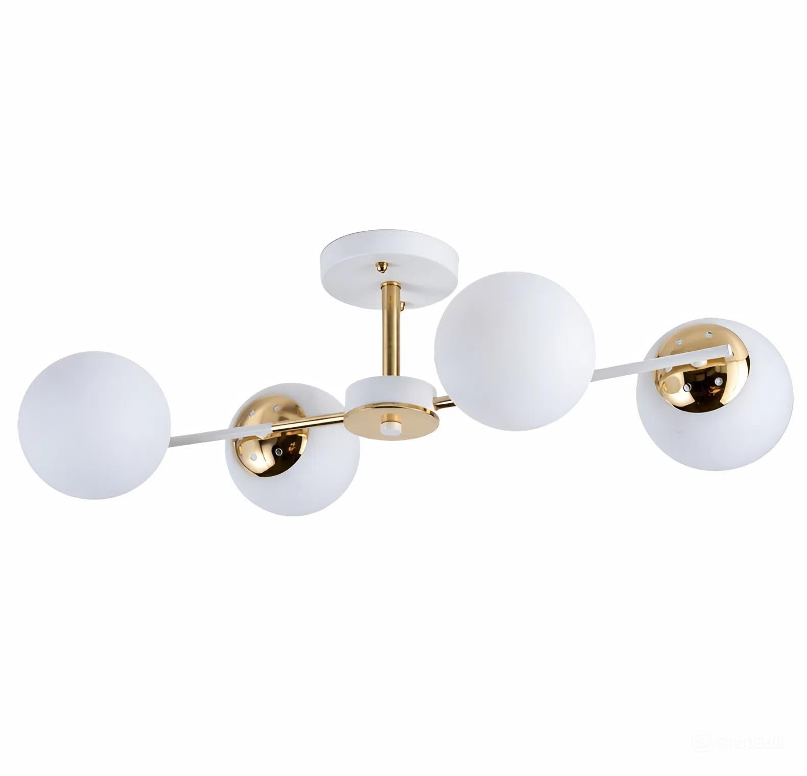 Потолочная люстра на 4 плафона Valeso для спальни и гостиной Белый/Золото (XL25080-4)
