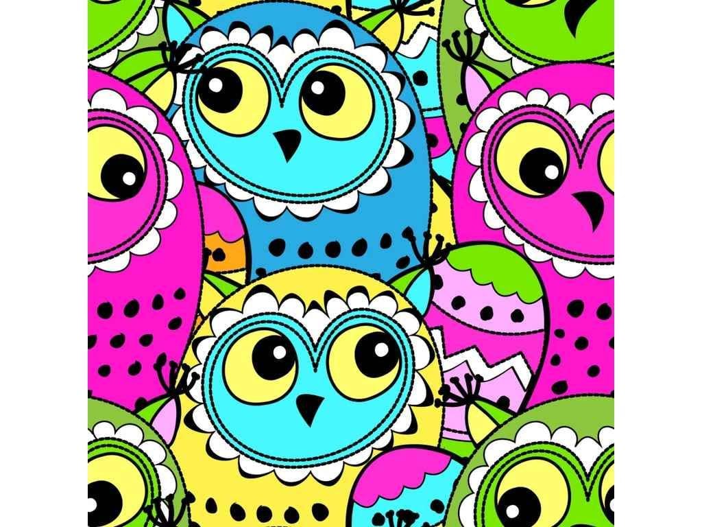 Картина по номерам Strateg Разноцветные совы 30х30 см (ES189)