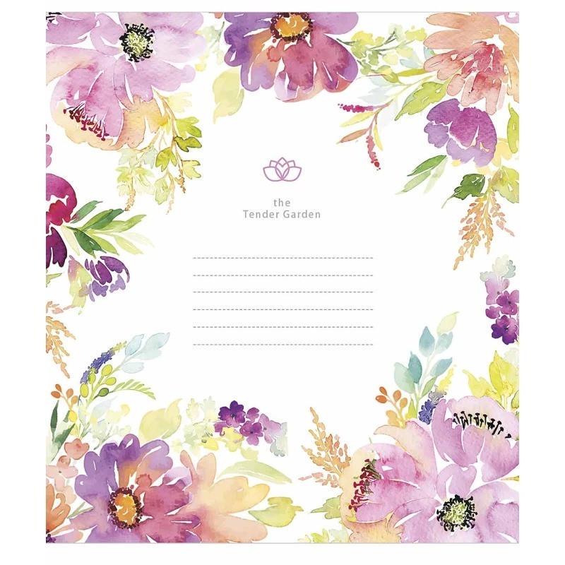 Шкільний зошит Tender Garden 012-3378K-2 в клітинку 12 аркушів (RLT43020)