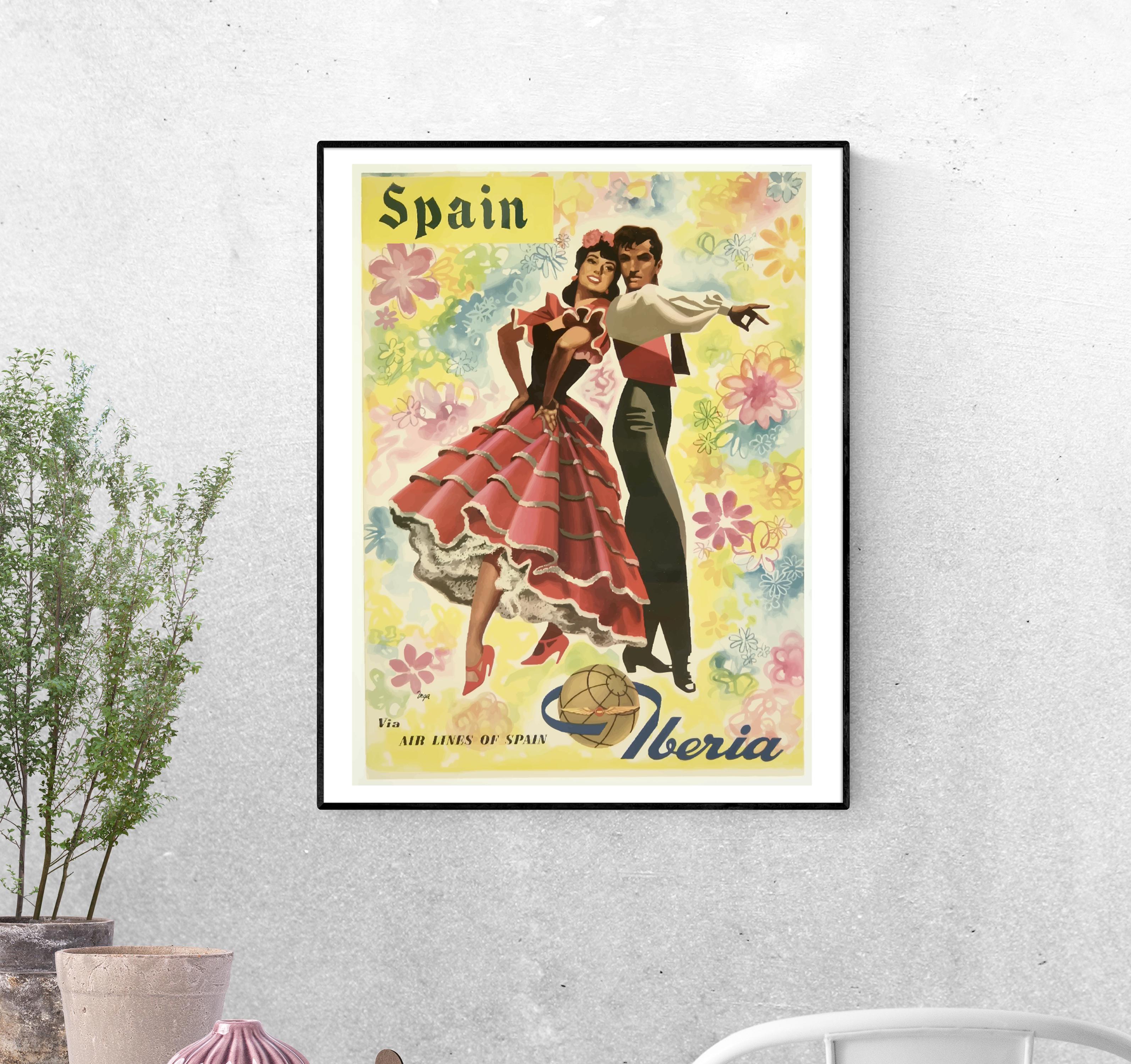 Тревел-постер Испанская танцующая пара формат А-3