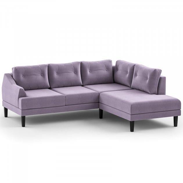 Диван угловой Шик Галичина Эден дерево/текстиль Светло-фиолетовый