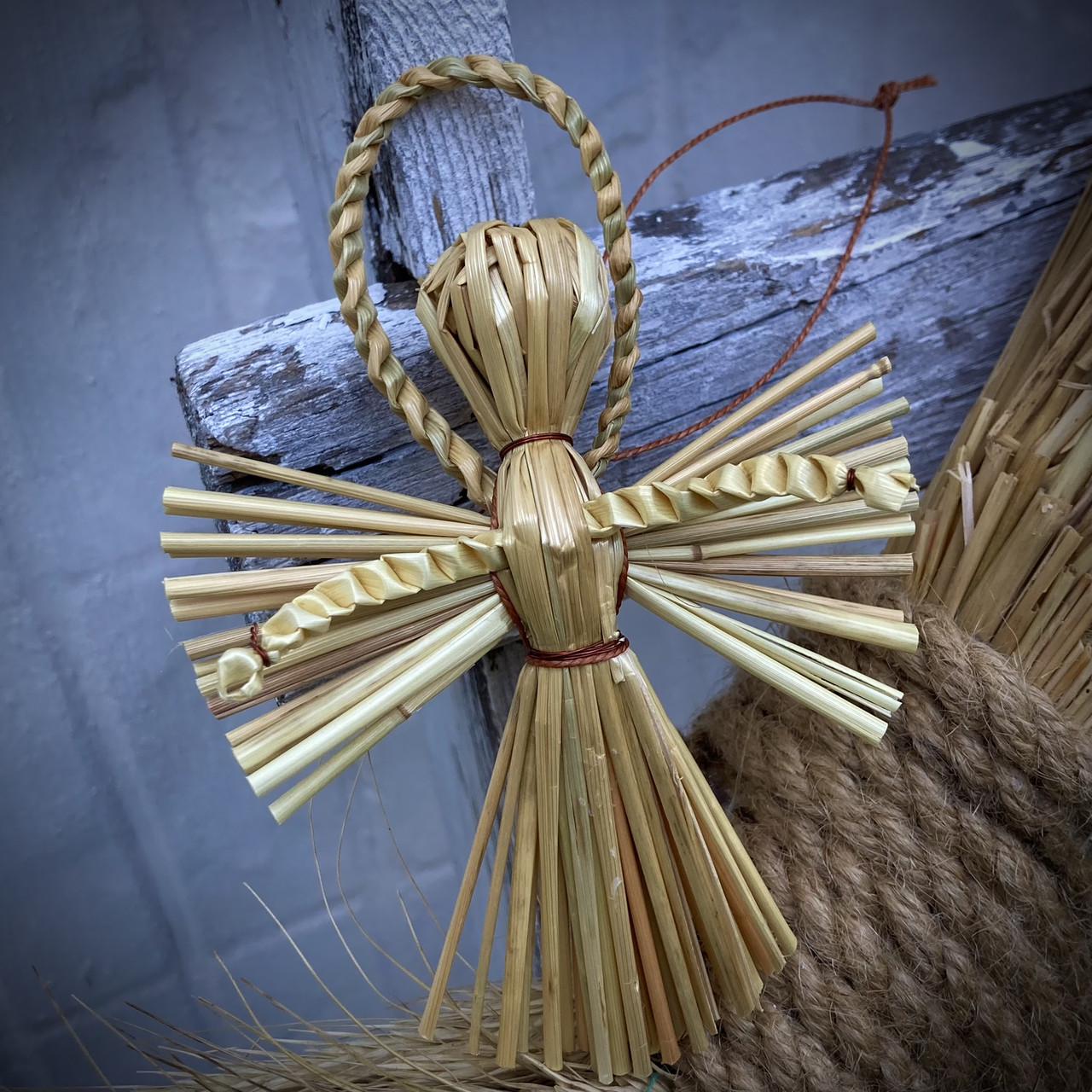 Игрушка елочная Ангел солома ручная работа 11 см (1860448056) - фото 3 Игрушка елочная Ангел солома ручная работа 11 см (1860448056) - фото 3