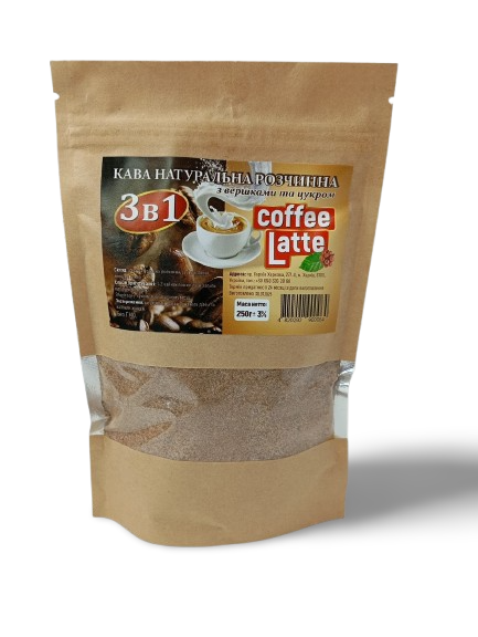 Кофе 3в1 COFFEE LATTE со сливками и сахаром 250 г (2711161906) Кофе 3в1 COFFEE LATTE со сливками и сахаром 250 г (2711161906)