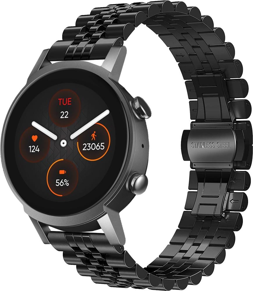 Браслет металлический Stech для Mobvoi TicWatch E3 Black (26983-2B)