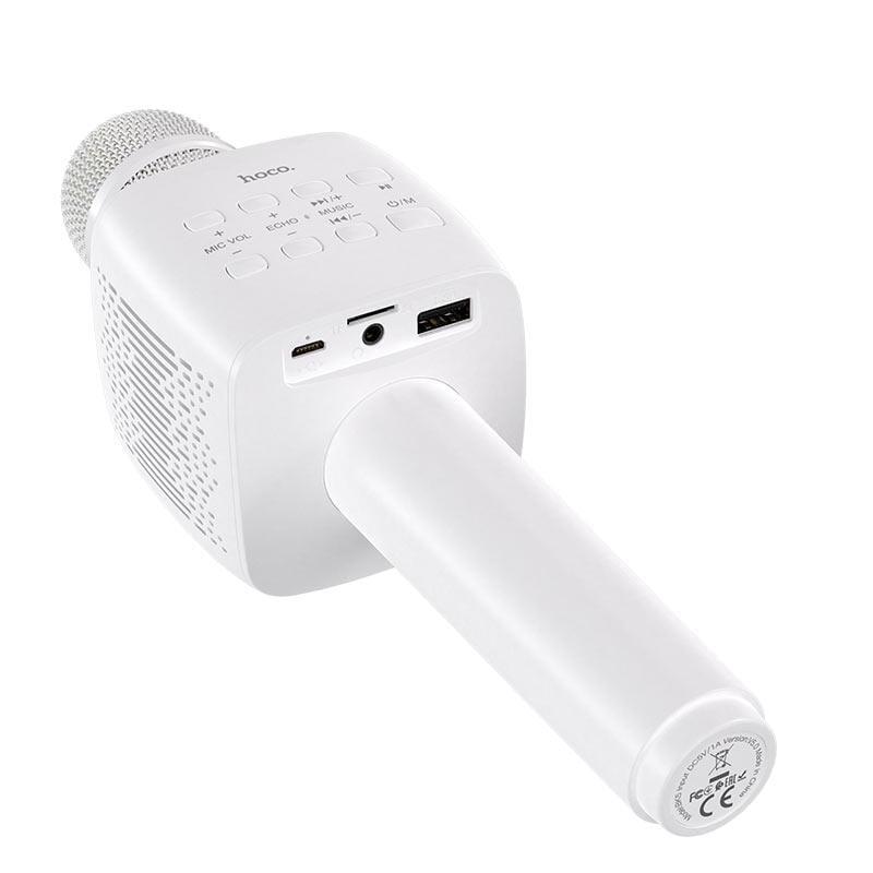 Портативная колонка Hoco BK5 Cantando karaoke microphone White (6931474742292)