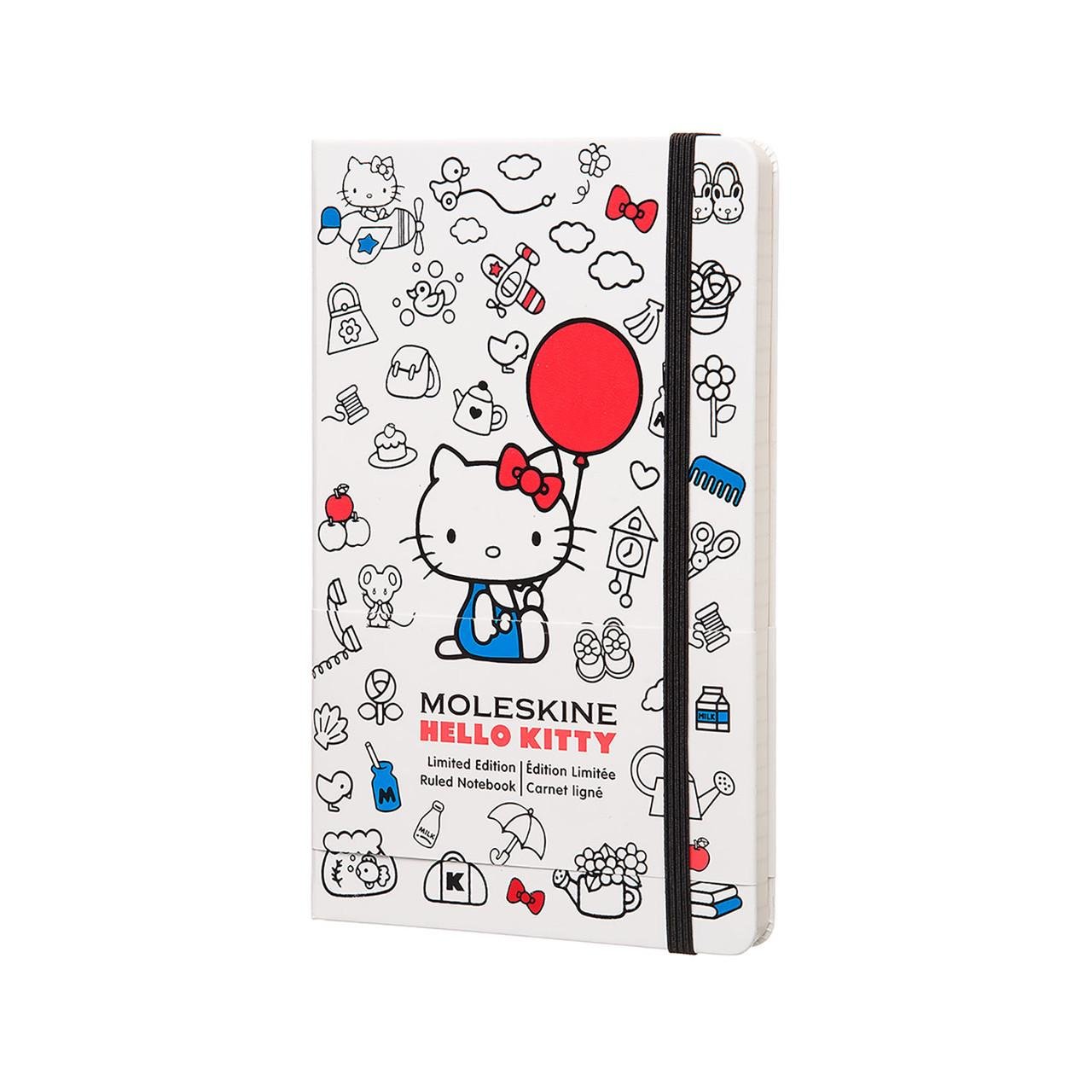 Блокнот Moleskine Limited Hello Kitty средний 240 страниц белый в линейку 13х21 см (8055002852975)