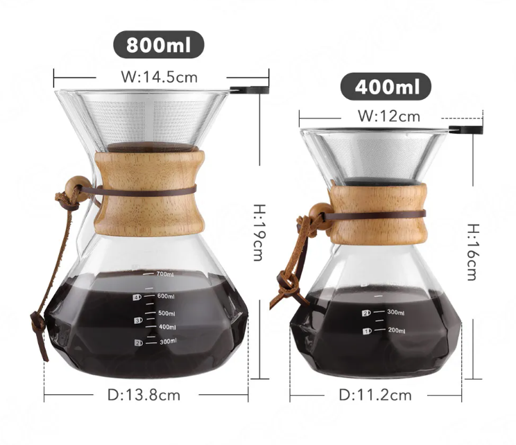 Кемекс заварник для кофе с многоразовым металлическим фильтром 800 мл (5888025) - фото 5