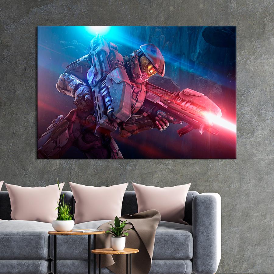Настенний декор Мастер Чиф из игры Halo 80x54 см (A181-1)