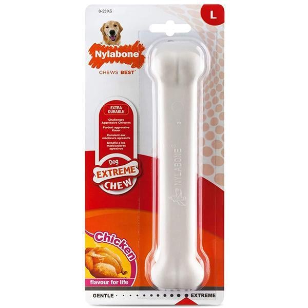 Игрушка для собак жевательная Nylabone Extreme Chew Bone со вкусом курицы 19,7x4,4x2,5 см
