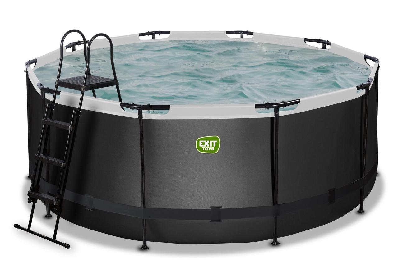 Бассейн каркасный с накрытием и нагревом воды Exit Toys 360х122 см Черная кожа (2399394072) - фото 2 Бассейн каркасный с накрытием и нагревом воды Exit Toys 360х122 см Черная кожа (2399394072) - фото 2