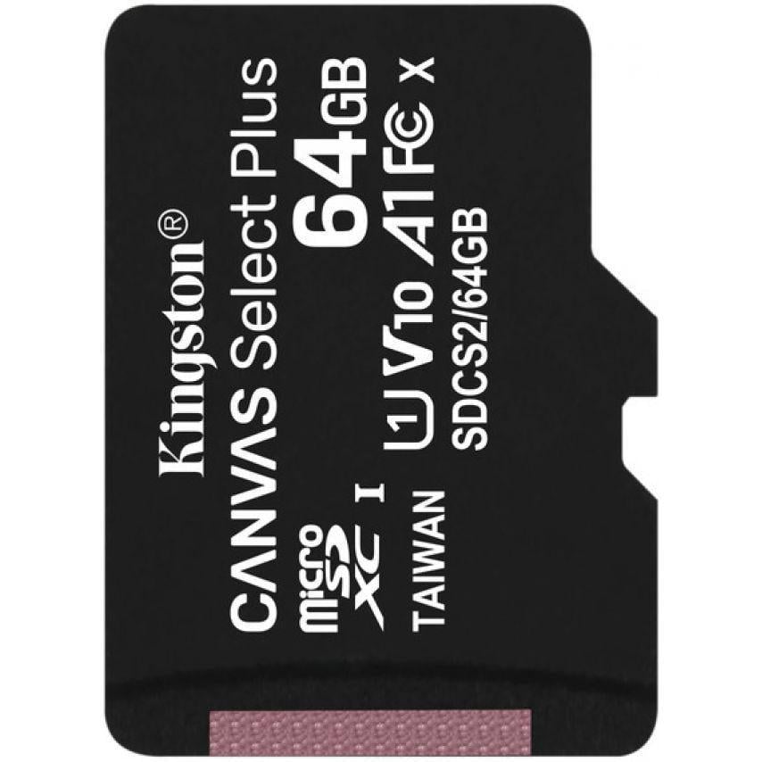 Карта памяти Kingston Canvas Select Plus MicroSDHC 64GB Class 10 UHS-I R100MB/s (SDCS2/64GBSP)