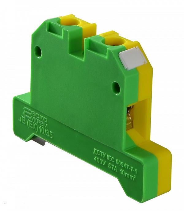 Клема гвинтова набірна АСКО-Укрем JB(ЕК) 10/35 57А 10 мм2 х 57х10х40 мм заземлення Жовто-зелений (A0130020004) Клема гвинтова набірна АСКО-Укрем JB(ЕК) 10/35 57А 10 мм2 х 57х10х40 мм заземлення Жовто-зелений (A0130020004)