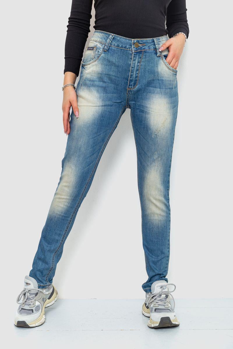 Джинсы женские с потертостями Ager 244RS05 р. 32 Синий (65f2d3f7a4b9607aef04ec66)
