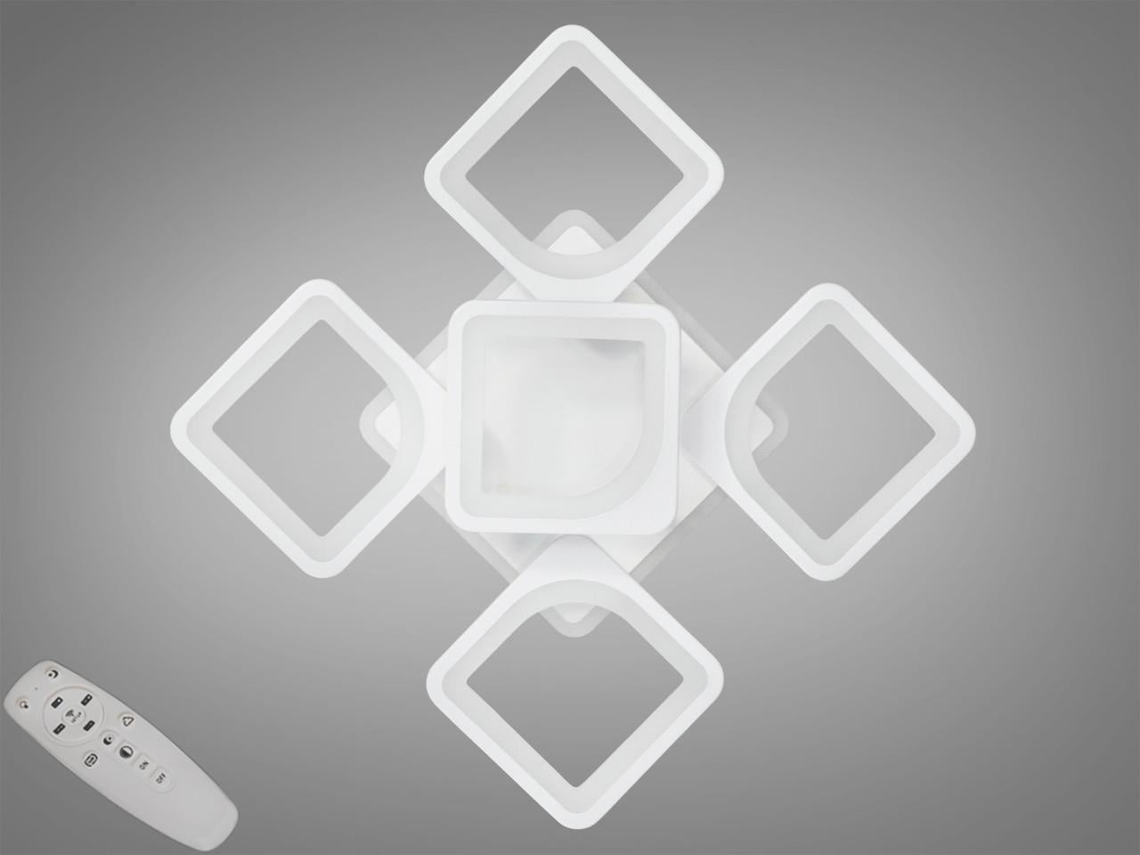 Люстра потолочная светодиодная хрустальная с пультом/димером 85W Белый (2938063147)
