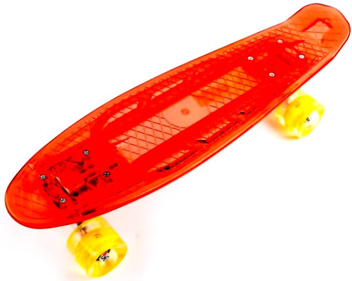 Пенниборд Penny Board Light Side со встроенной батареей дека и светящимися колесами Красный (277)