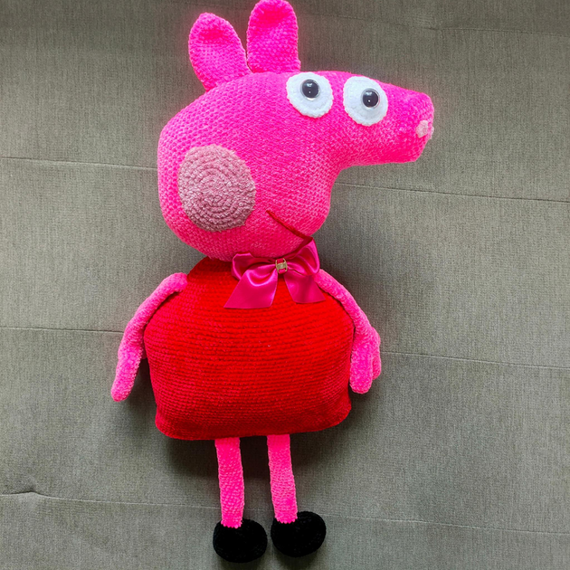 Мягкая игрушка Свинка Пеппа PEPPA вязаная ручная робота Мягкая игрушка Свинка Пеппа PEPPA вязаная ручная робота