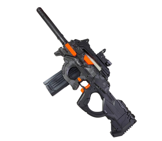 Игрушечный пластиковый механический автомат винтовка Р90 стреляет мягкими шарами (35342069)