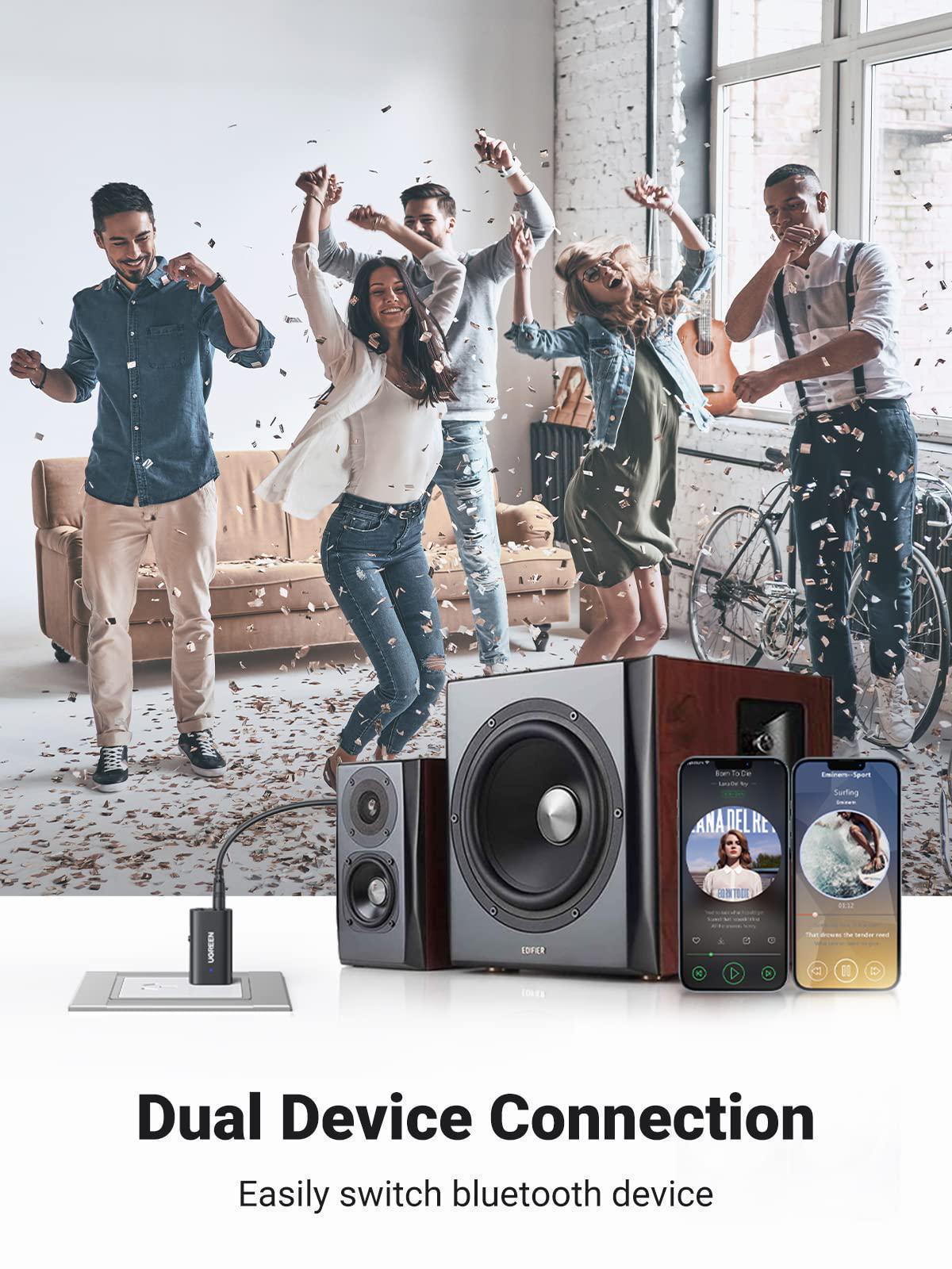 Адаптер UGREEN Bluetooth 5.1 приймач-передавач USB-3,5 мм minijack з мікрофоном AUX стерео Чорний (60300) - фото 12 Адаптер UGREEN Bluetooth 5.1 приймач-передавач USB-3,5 мм minijack з мікрофоном AUX стерео Чорний (60300) - фото 12