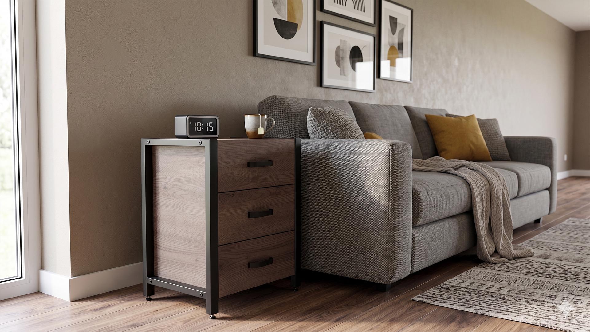 Тумба универсальная Ferrum-decor Вивьен ДСП 16 мм 3 50x41x40 Черный/Дуб Кремона Канолло (FRD-107743)