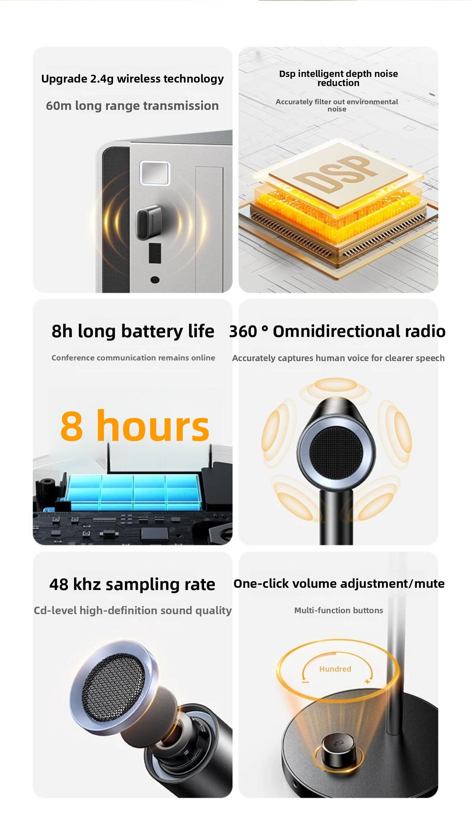 Мікрофон настільний Ugreen 2.4G 360° 8 годин (35344) - фото 15