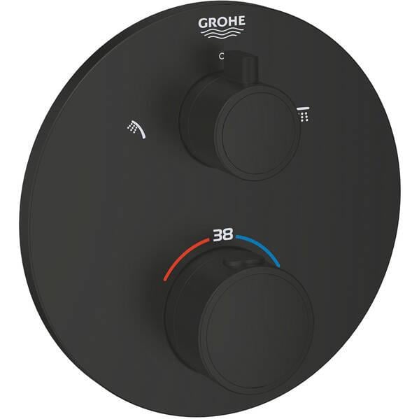 Змішувач прихованого монтажу для душу Grohe Grohtherm 1022082430 з термостатом Чорний матовий