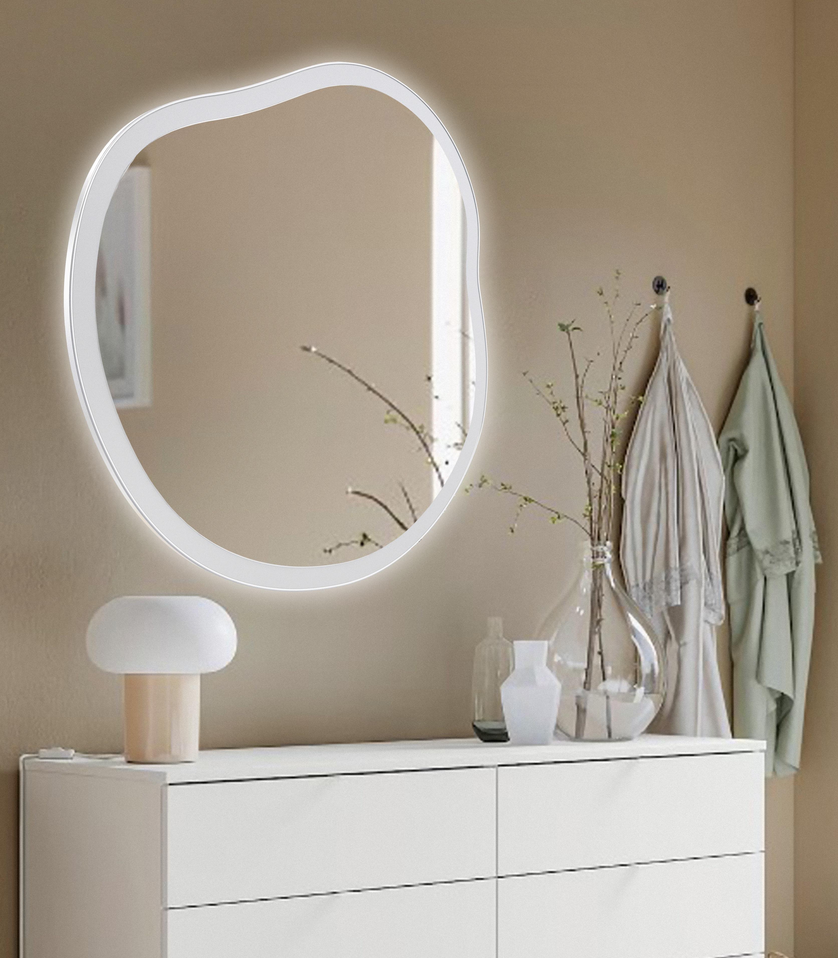 Зеркало Art-com на основе ЛДСП с подсветкой 600х600 мм Белый (АН 1-Білий)