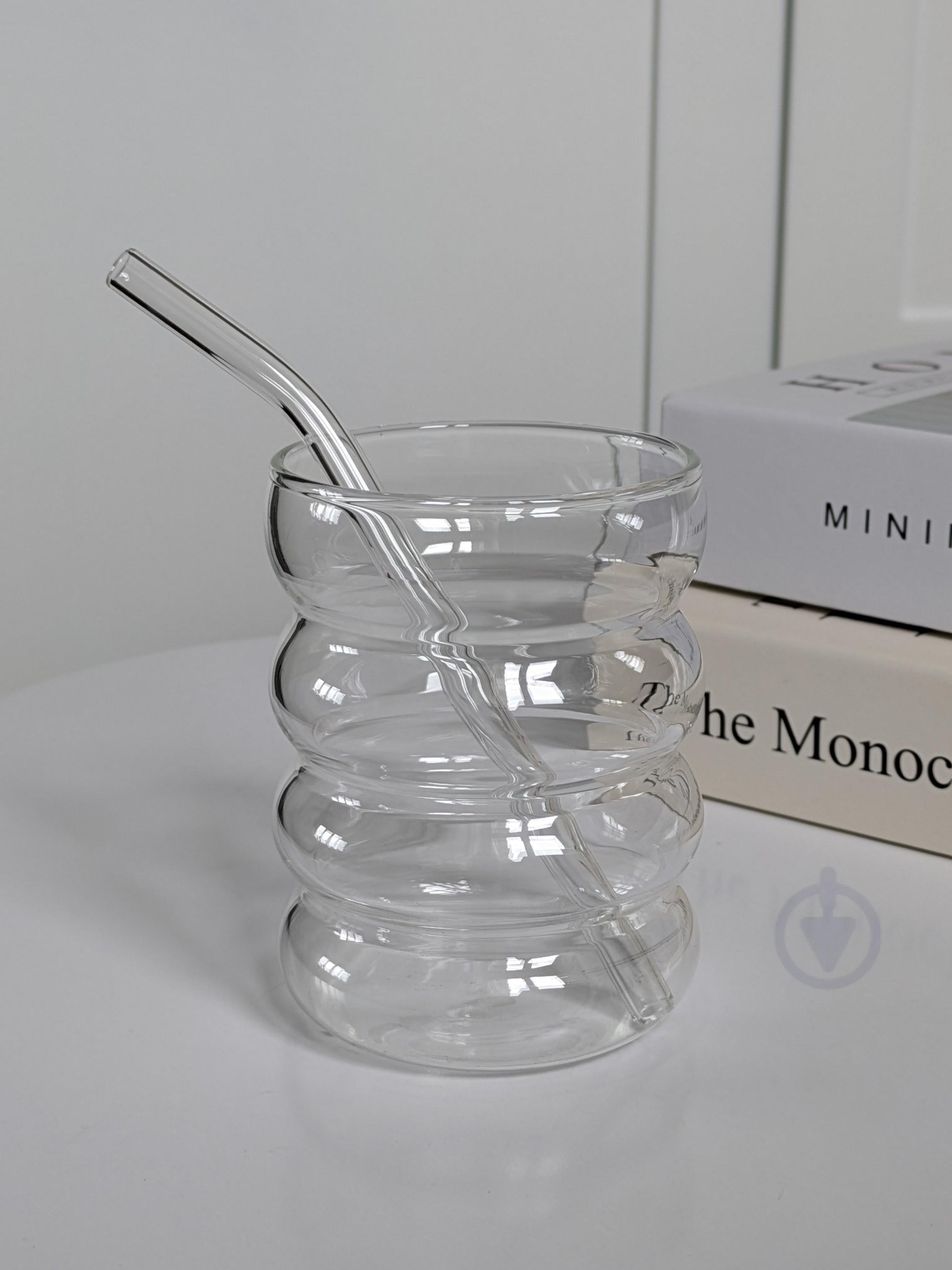 Склянка з трубочкою скляна 10 см (27646951)