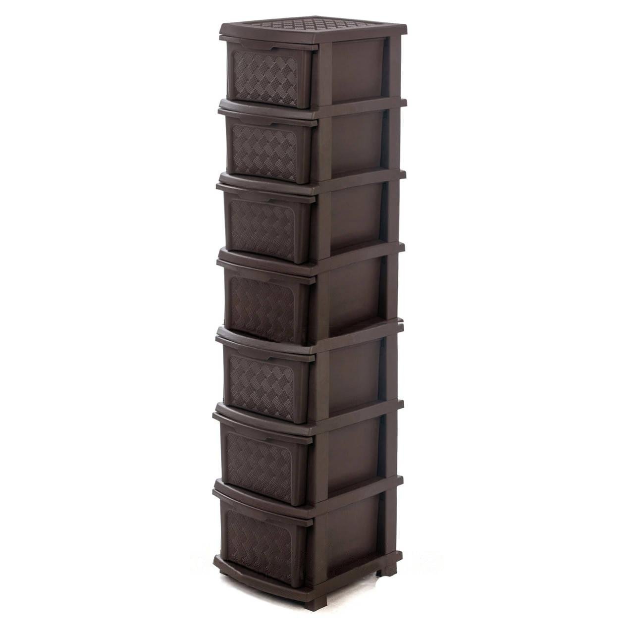 Комод розбірний R-Plastic Компакт Плюс пластиковий на 7 ящиків Коричневий (2-11-D0943) Комод розбірний R-Plastic Компакт Плюс пластиковий на 7 ящиків Коричневий (2-11-D0943)