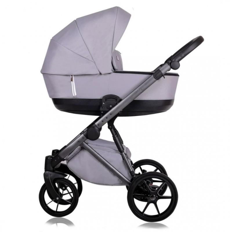 Коляска Quali Royal RY4 универсальная с дождевиком и чехлом на ножки и сумка-рюкзак 2в1 Серый