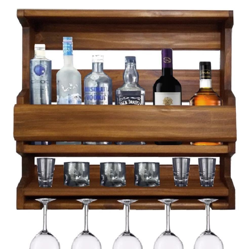 Полка для вина настенная из дерева Нобори Терракот (ПНК-014732)