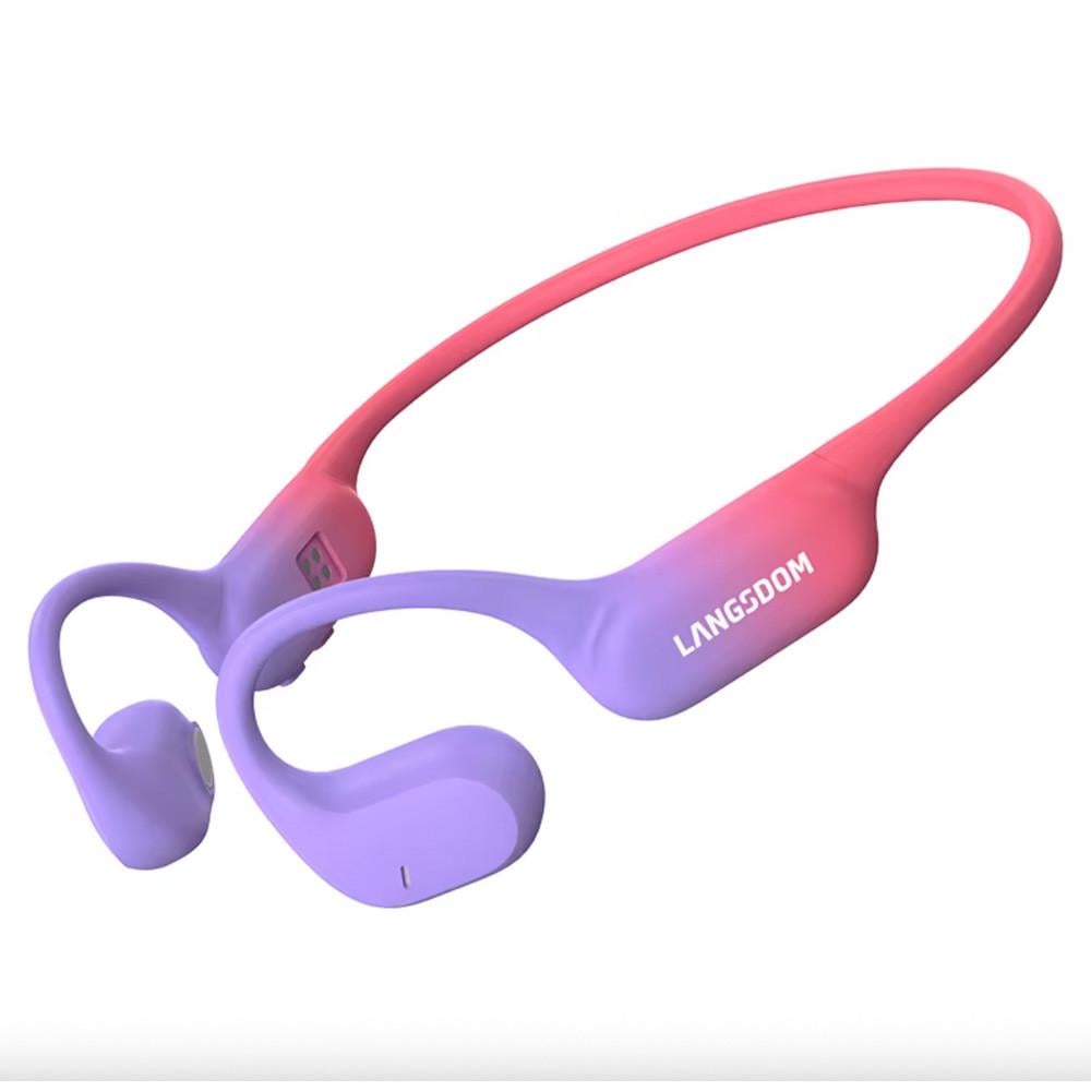 Навушники для бігу Langsdom AirWave Pro BE19 з вбудованою пам'яттю 32Gb Pink/Purple (118902295)