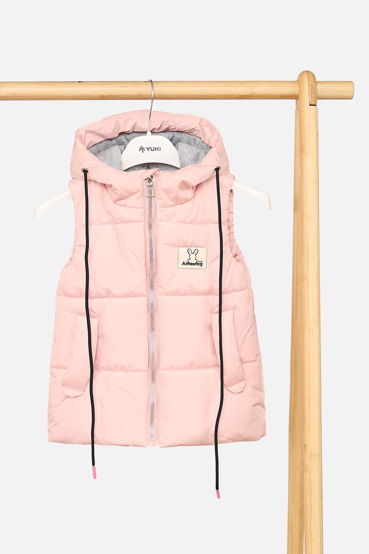 Жилет для девочки утепленный 92 см Пудровый (SKT000965656)