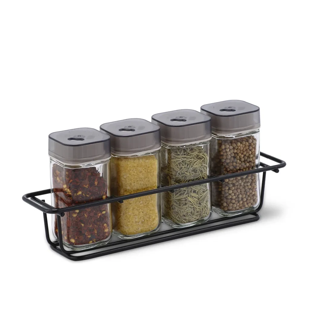 Набор для специй и приправ Fissman из 5 предметов 25x6x10,5 см 4x100 мл из стекла (6427)