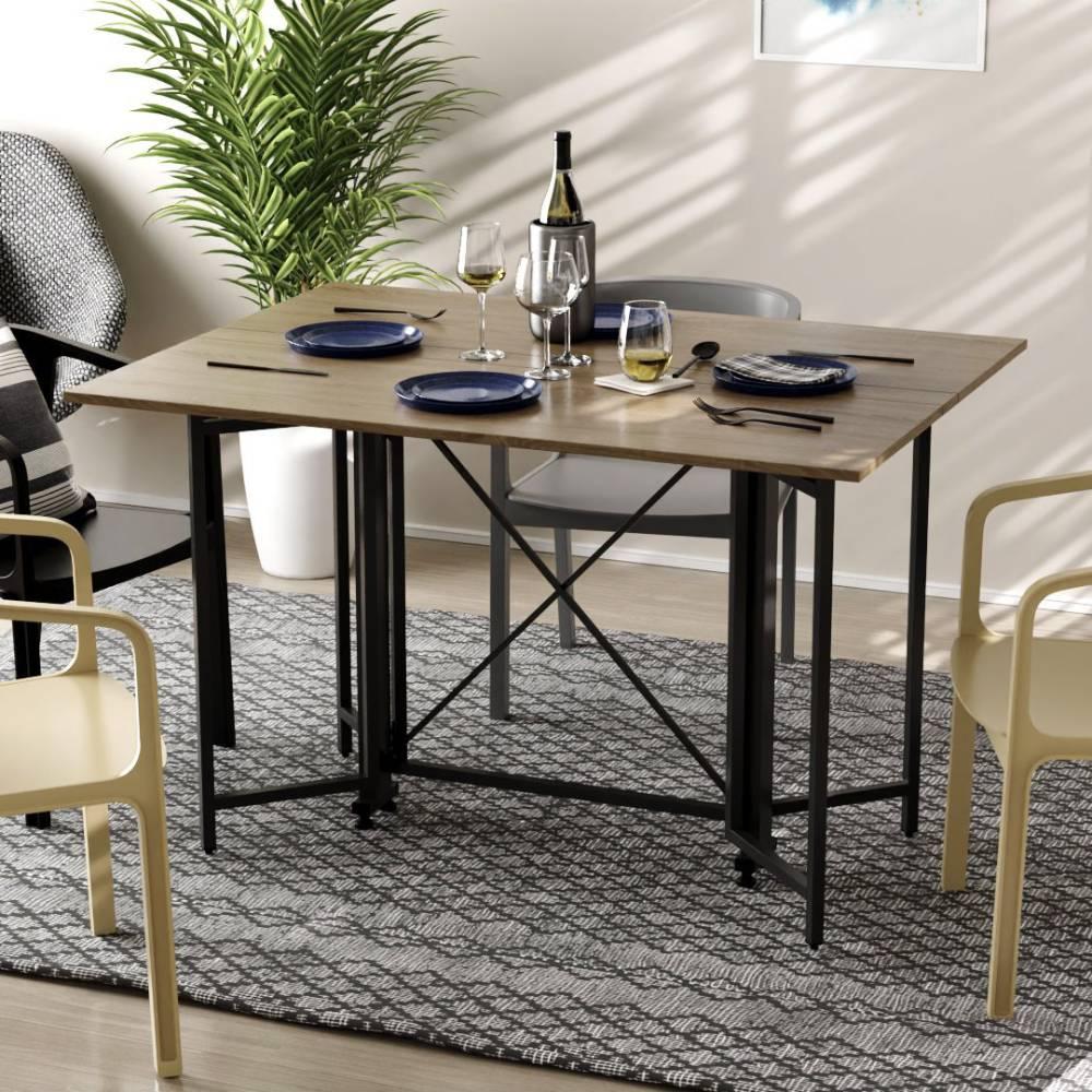 Стол-книга трансформер Ferrum-decor Спайдер металл/ДСП 16 мм 750x1150x880 мм Черный/Дуб Сонома Трюфель (FRD-105092)