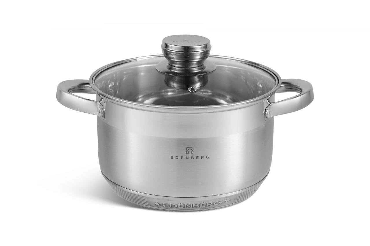 Набір каструль з кришками Edenberg EB-4032 із нержавіючої сталі 8 пр. (57-46-EB-4032) - фото 3 Набір каструль з кришками Edenberg EB-4032 із нержавіючої сталі 8 пр. (57-46-EB-4032) - фото 3
