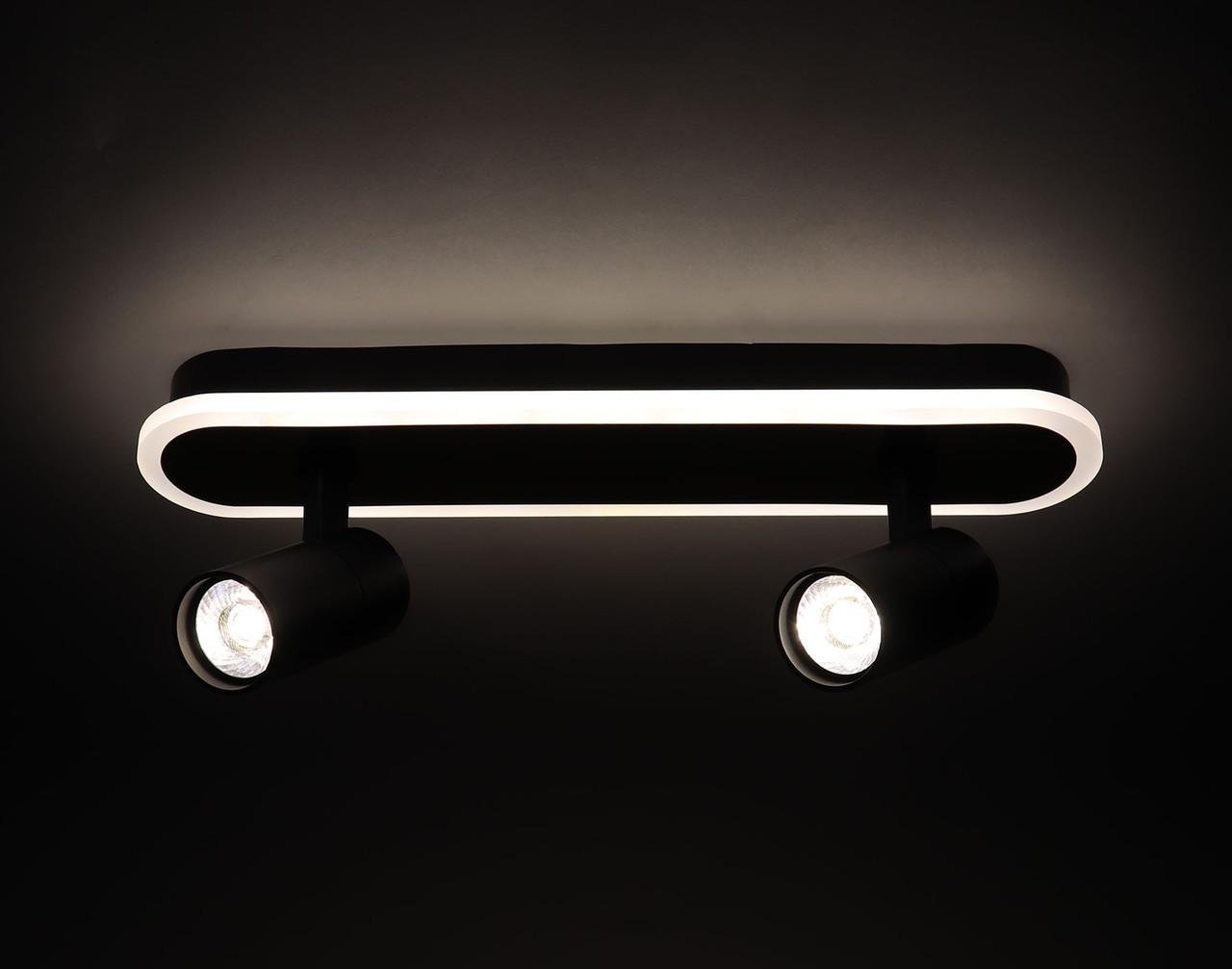 Споты светодиодные Sirius на два поворотных плафона с подсветкой 42W Черно-золотой (PRD-C 0371-2 42W) - фото 6 Споты светодиодные Sirius на два поворотных плафона с подсветкой 42W Черно-золотой (PRD-C 0371-2 42W) - фото 6