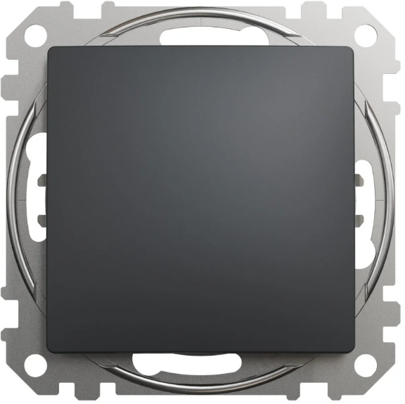 Выключатель одноклавишный Schneider Sedna Design Черный (28488534)